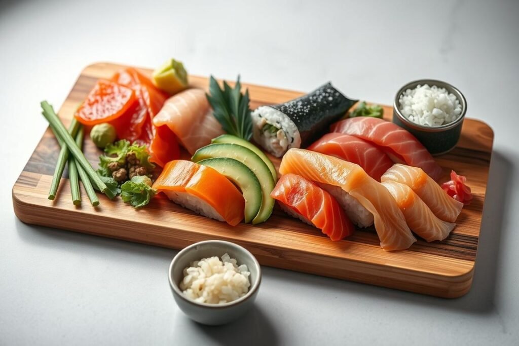 ingredientes para preparar sushi fresco y delicioso